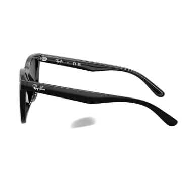 Black sunglasses with 'Ray-Ban' logo on a white background