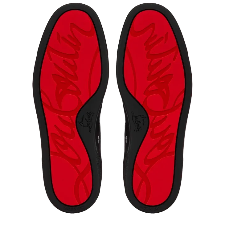Red insole with black border on a white background