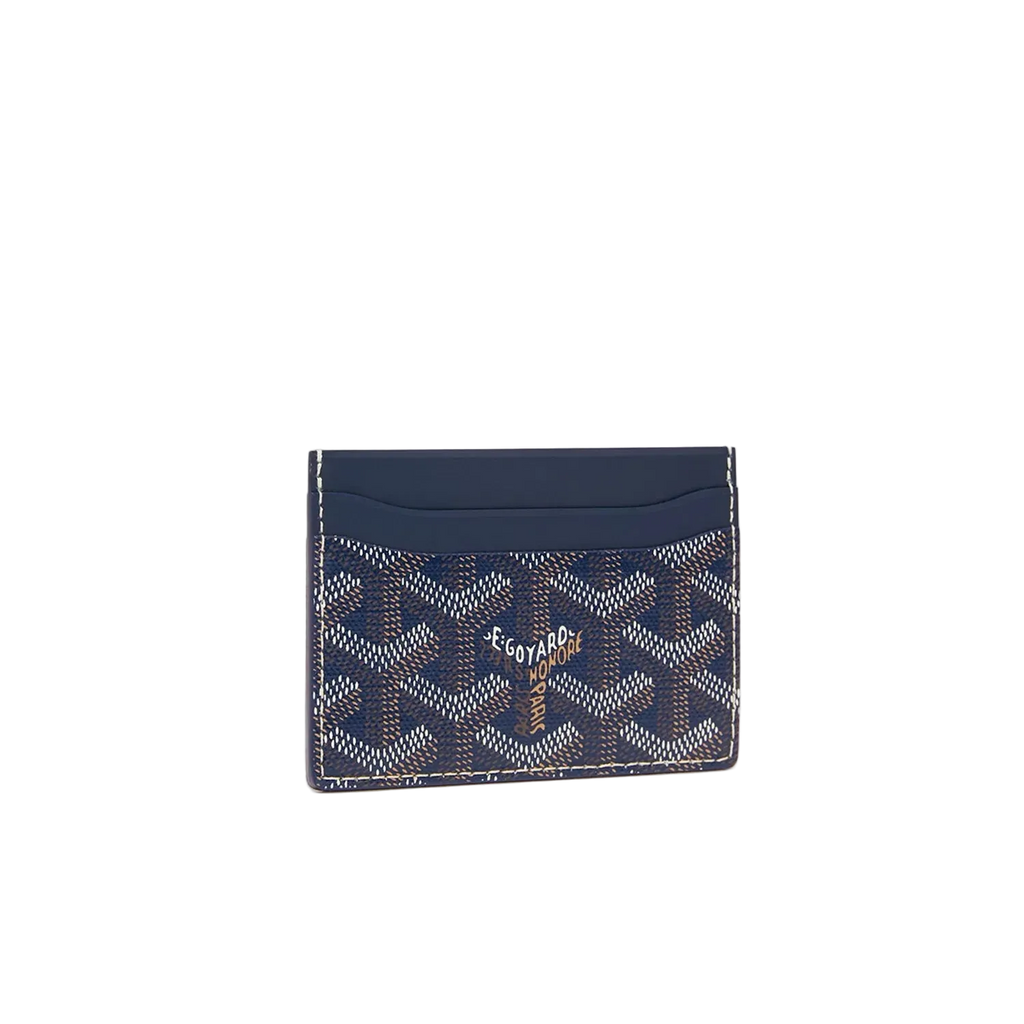 Cardholder with patterned design on a light beige background