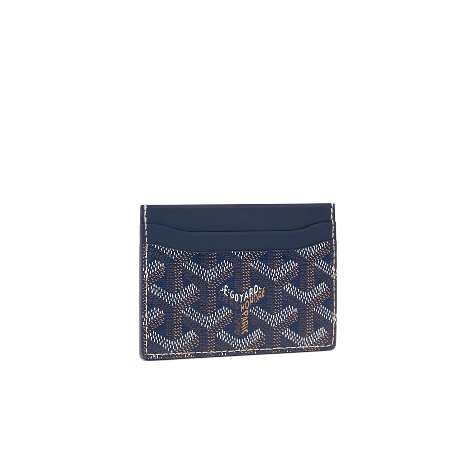 Cardholder with patterned design on a light beige background