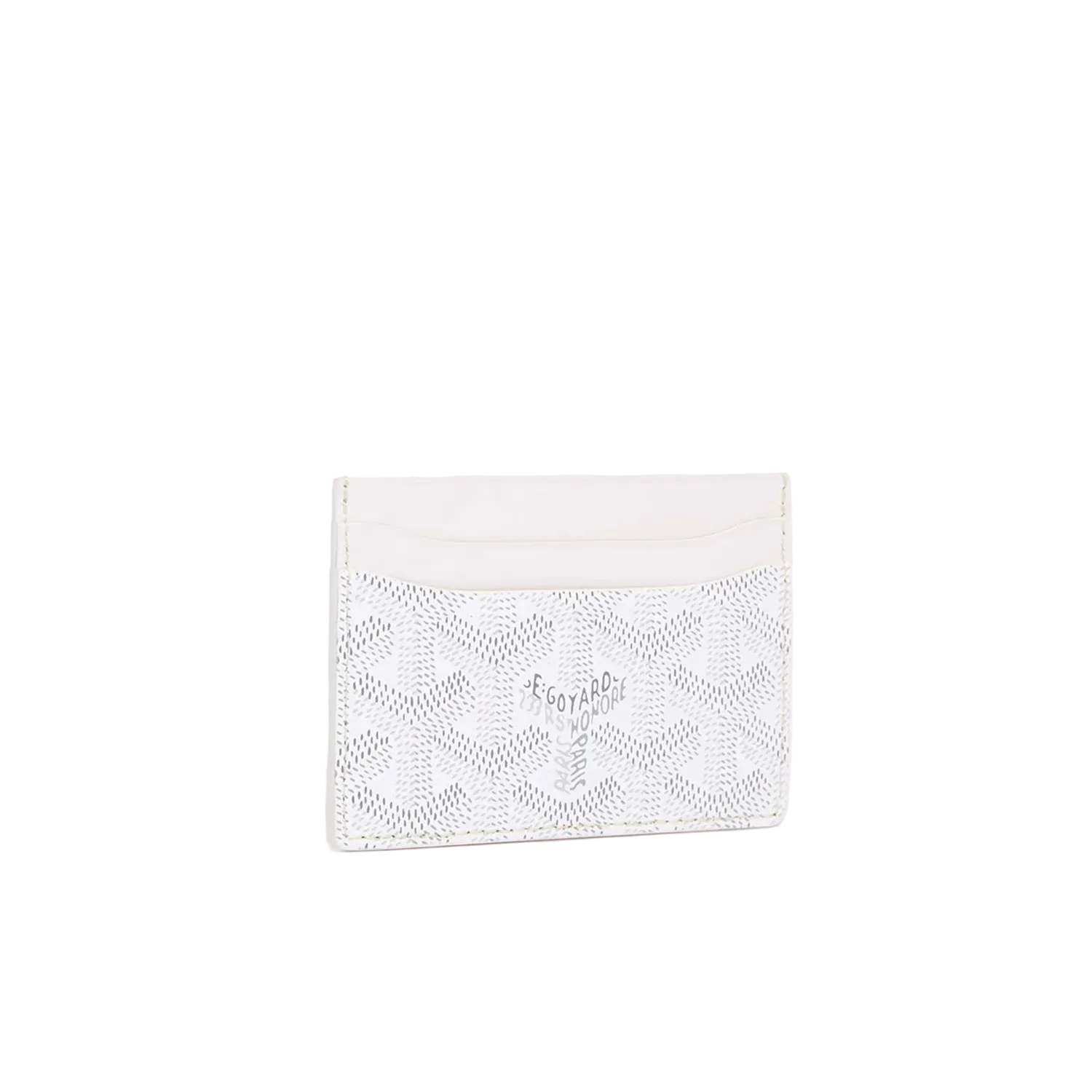 White pouch with lace detailing on a light beige background